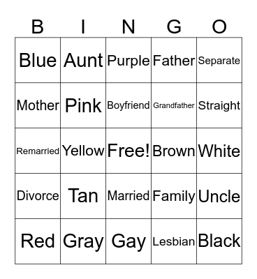 Colors + 3.2 Bingo Card