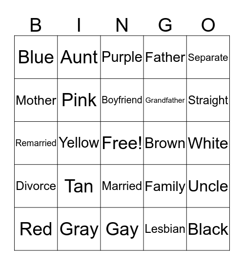 Colors + 3.2 Bingo Card