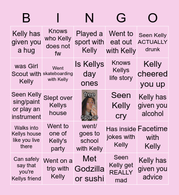 Kelly Bingo Card