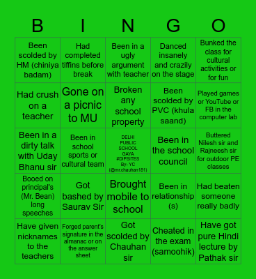 DPS GAYA Bingo Card