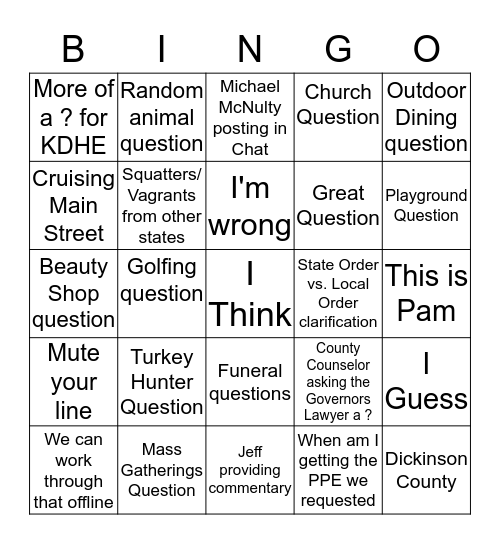 Lawyer Talk Bingo Card