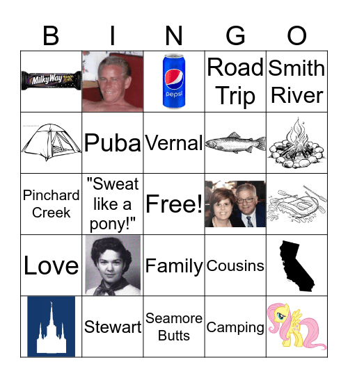 Stewart Family Bingo Card