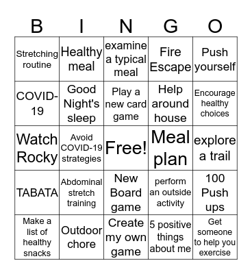 PE BINGO ~Roree Tamayo Bell 3 Bingo Card