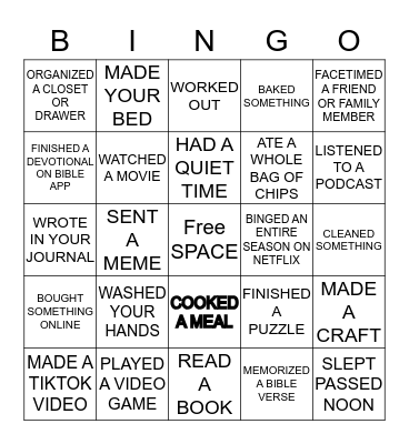 SOCIAL DISTANCING BINGO Card