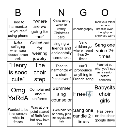 NWGC Bingo Card