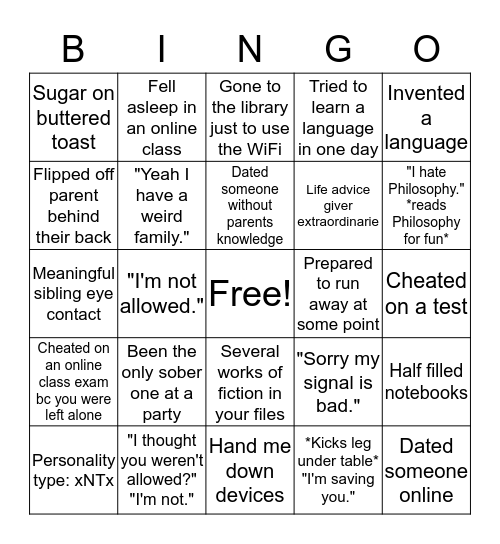 This House: Bingo Card