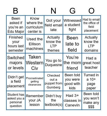 Bingo Card