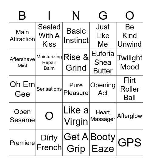 She Shed Bingo Card