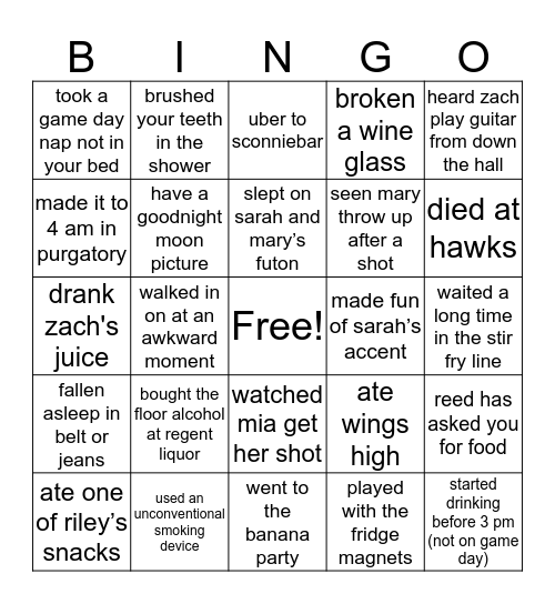 Floor 6! Bingo Card