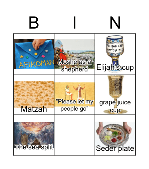 Pesach Bingo Card