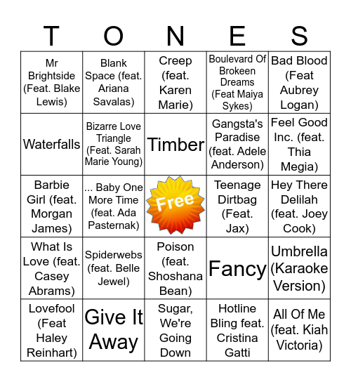 Game Of Tones 3/30/20 #3 Bingo Card