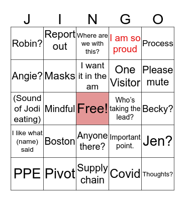Jodi Bingo Card