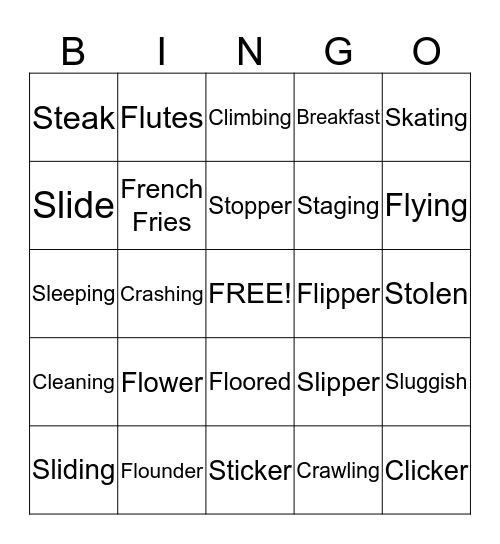 Andrew's Cluster Bingo Card