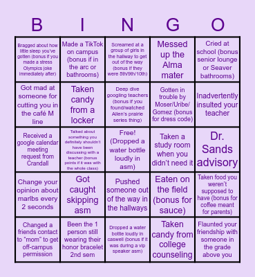 Marlborough! Bingo Card
