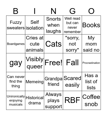 How much do we have in common? Bingo Card