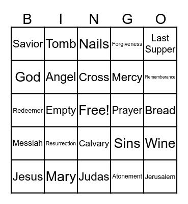 Easter Bingo Card