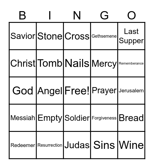 Easter Bingo Card