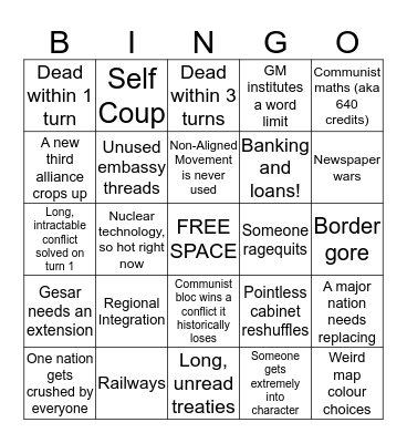 Balance of Power Bingo Card
