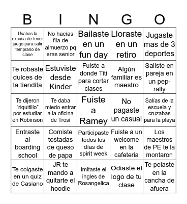 ROBINSON EDITION Bingo Card