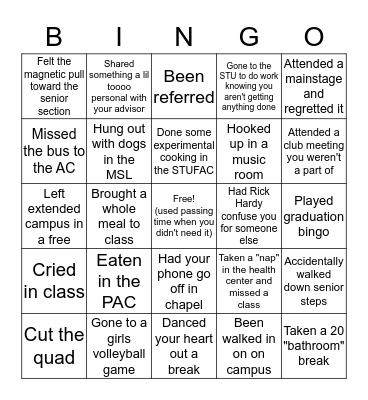 CA Bingo Card