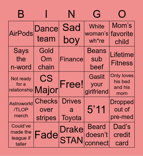 BROWN BOY BINGO Card