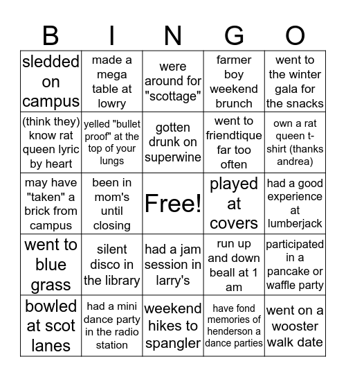 Henderson C and Cute Friends! Bingo Card