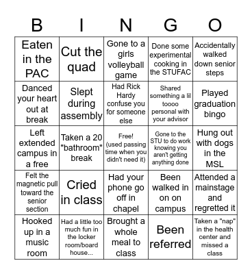 CA Bingo Card