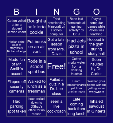 Bobcat Bingo Card