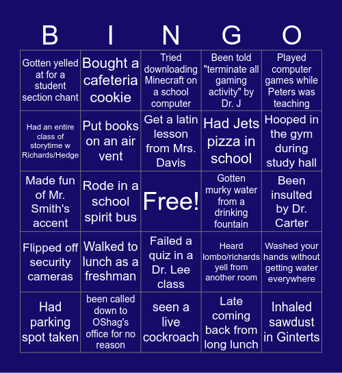 Bobcat Bingo Card