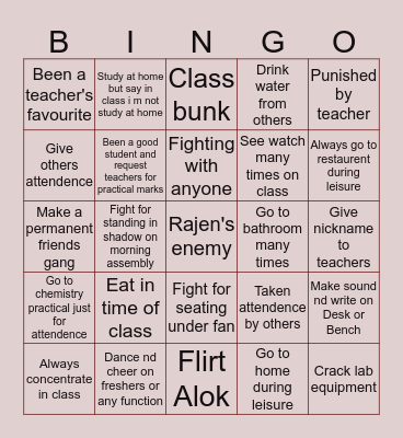 RHSS EDITION Bingo Card