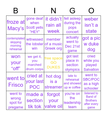 MRD Bingo Card