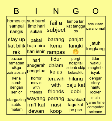 BINGO: MRSM AG edition Bingo Card