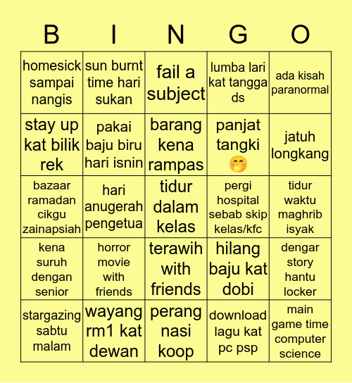 BINGO: MRSM AG edition Bingo Card