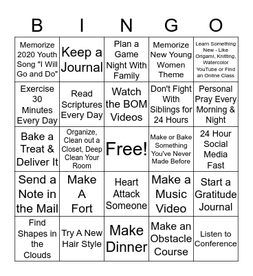 Quarentine Bingo Card