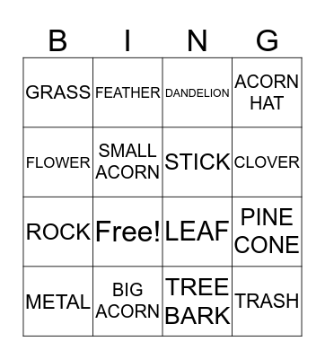 OUR NATURE WALK Bingo Card