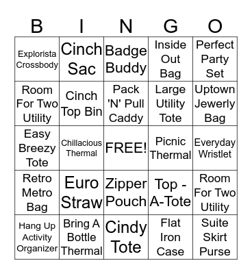 Marie's Poolside Thirty One Bingo Card