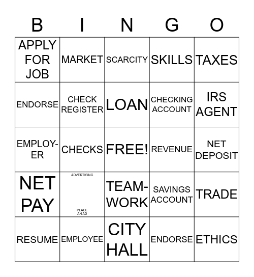 BIZTOWN BINGO Card