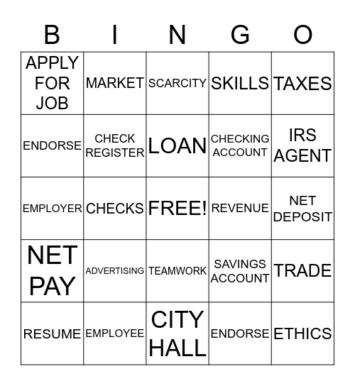 BIZTOWN BINGO Card