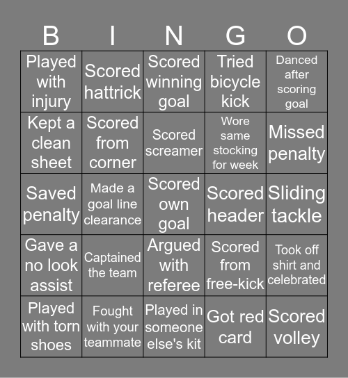 Football Bingo Card