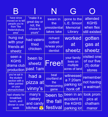 KG Bingo 🤩 Bingo Card