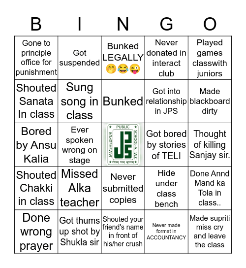 JPSIAN BINGO Card