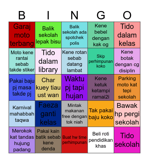 SMK PEKAN BARU Bingo Card