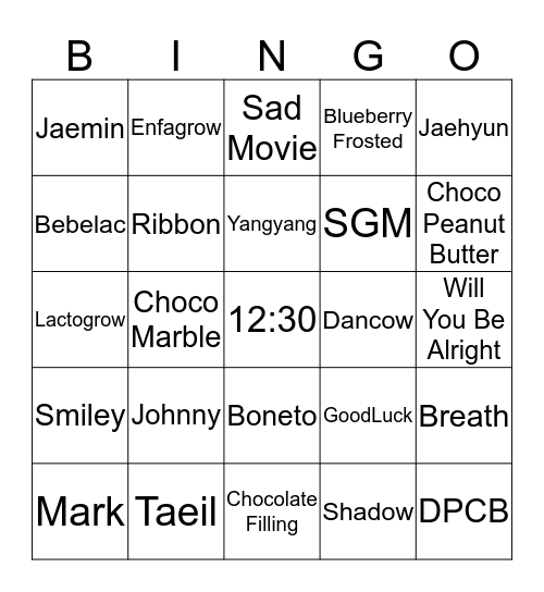 ojap lucky Bingo Card