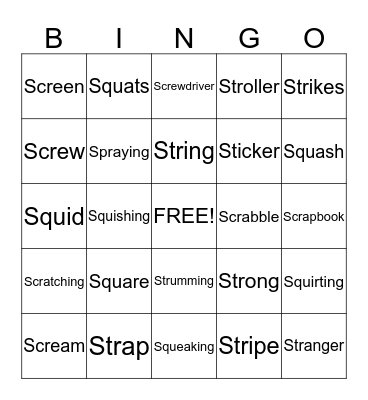 LeOmarr's "S" BINGO Card