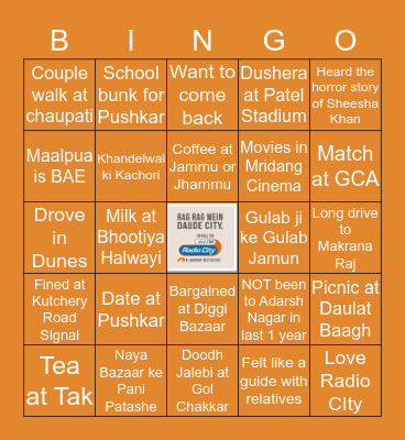 RADIO CITY BINGO - AJMER CITY Bingo Card