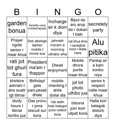 KCST HOSTEL Bingo Card