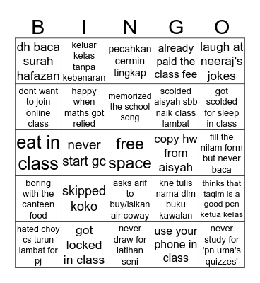 3 Ikhlas Bingo Template Bingo Card