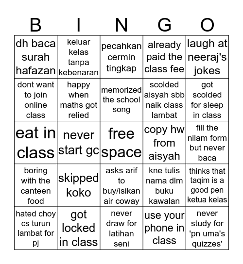 3 Ikhlas Bingo Template Bingo Card