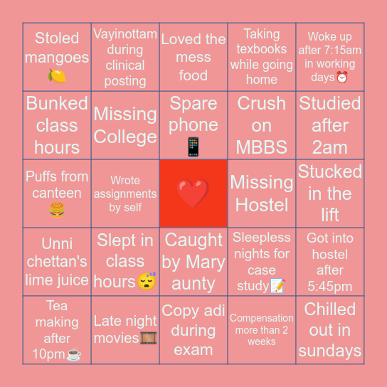 MOSC Bingoo Bingo Card