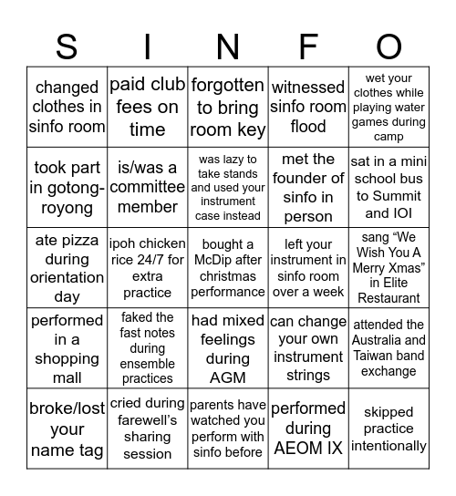 Bingo Card